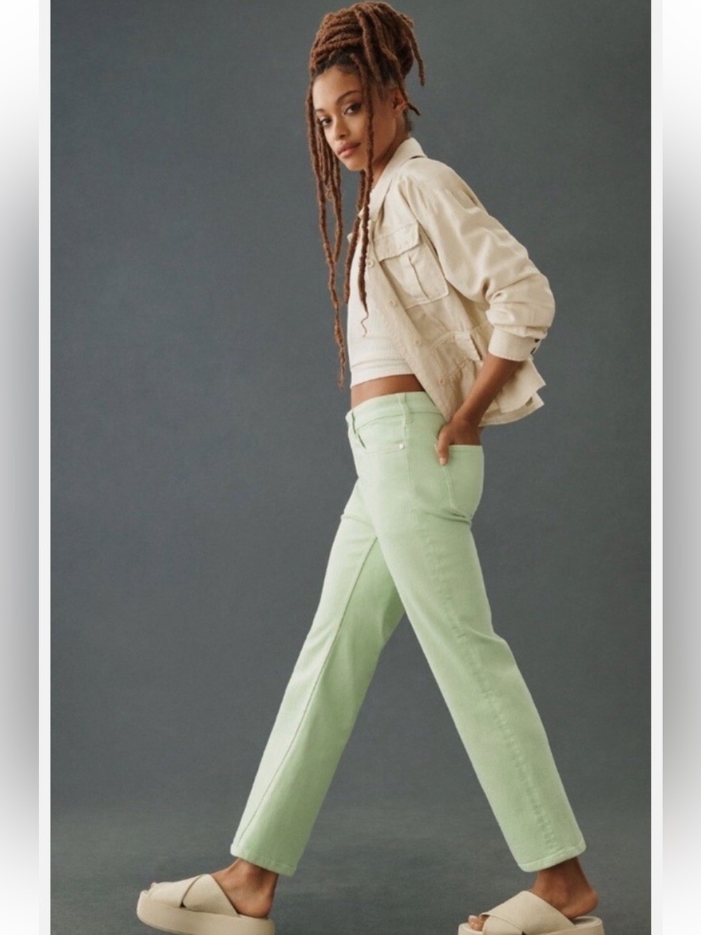 Pilcro by Anthropologie “The Yaya” style in spring green denim Size 29 / 8 - Picture 10 of 12